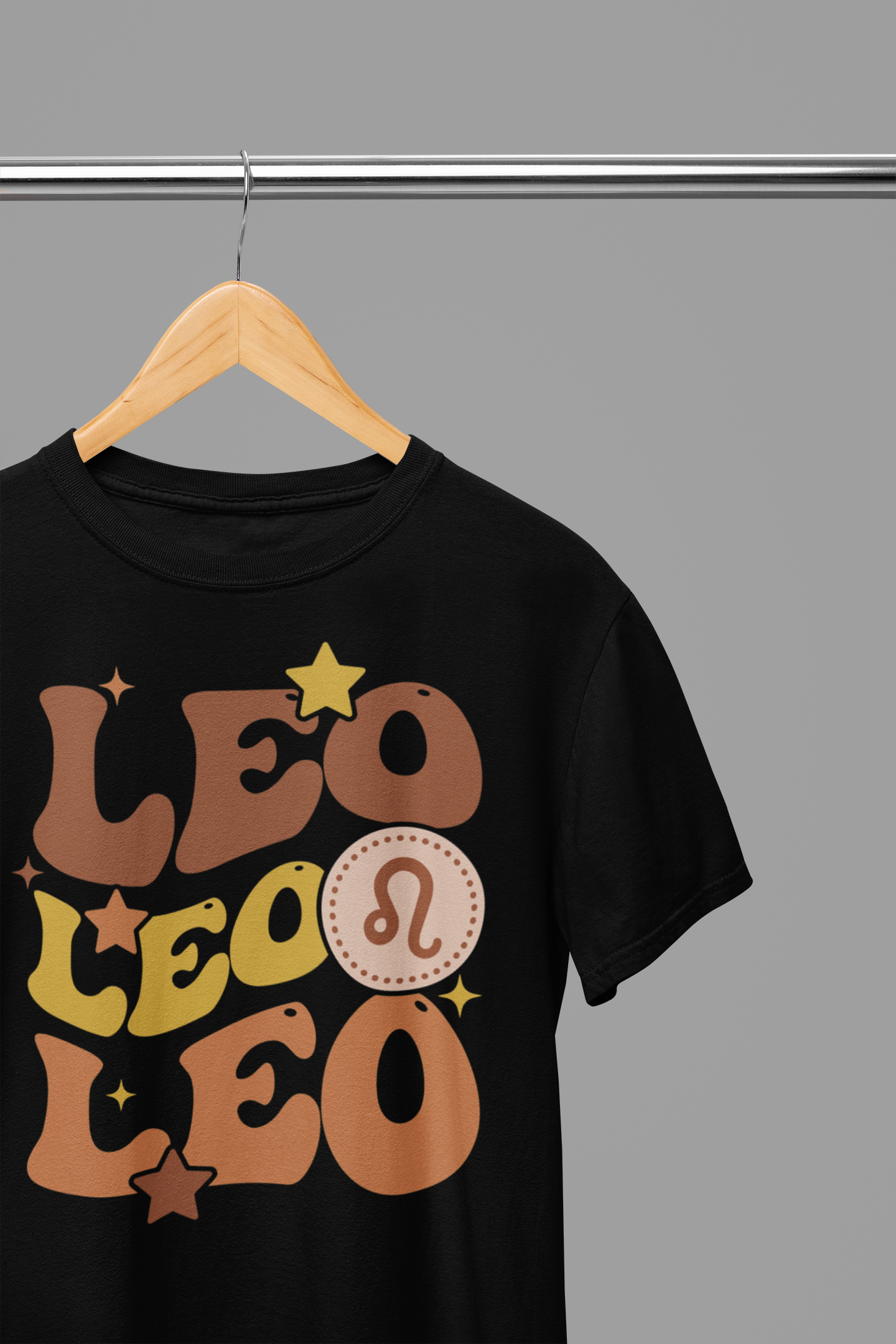 LEO Zodiac Fun Colour Font T-Shirt