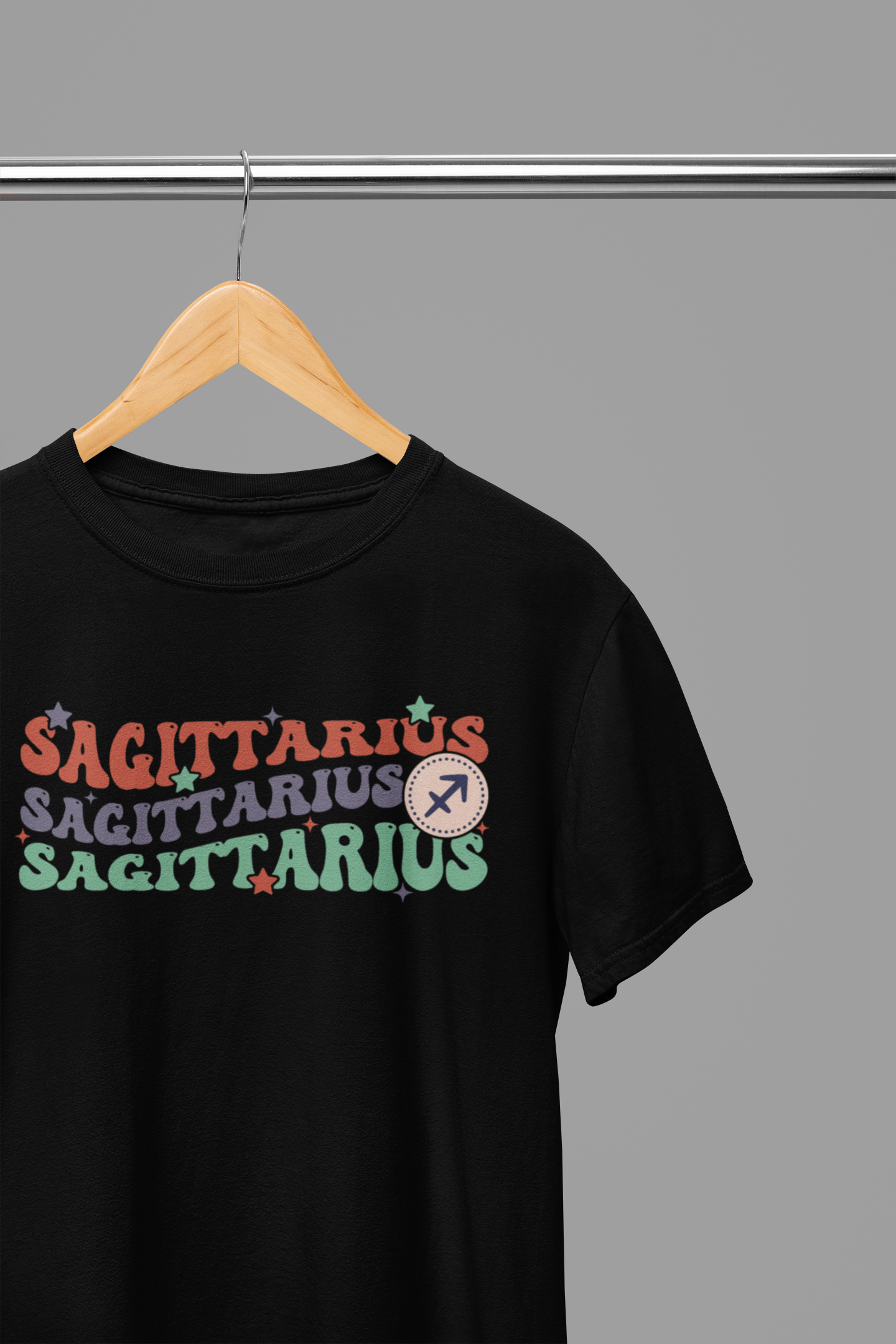 SAGITTARIUS Zodiac Fun Colour Font T-Shirt