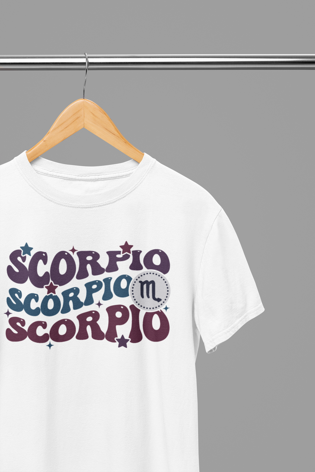 SCORPIO Zodiac Fun Colour Font T-Shirt
