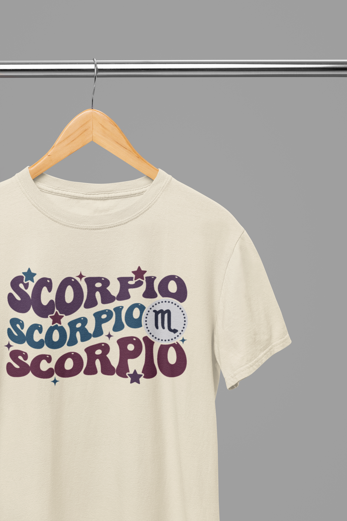 SCORPIO Zodiac Fun Colour Font T-Shirt