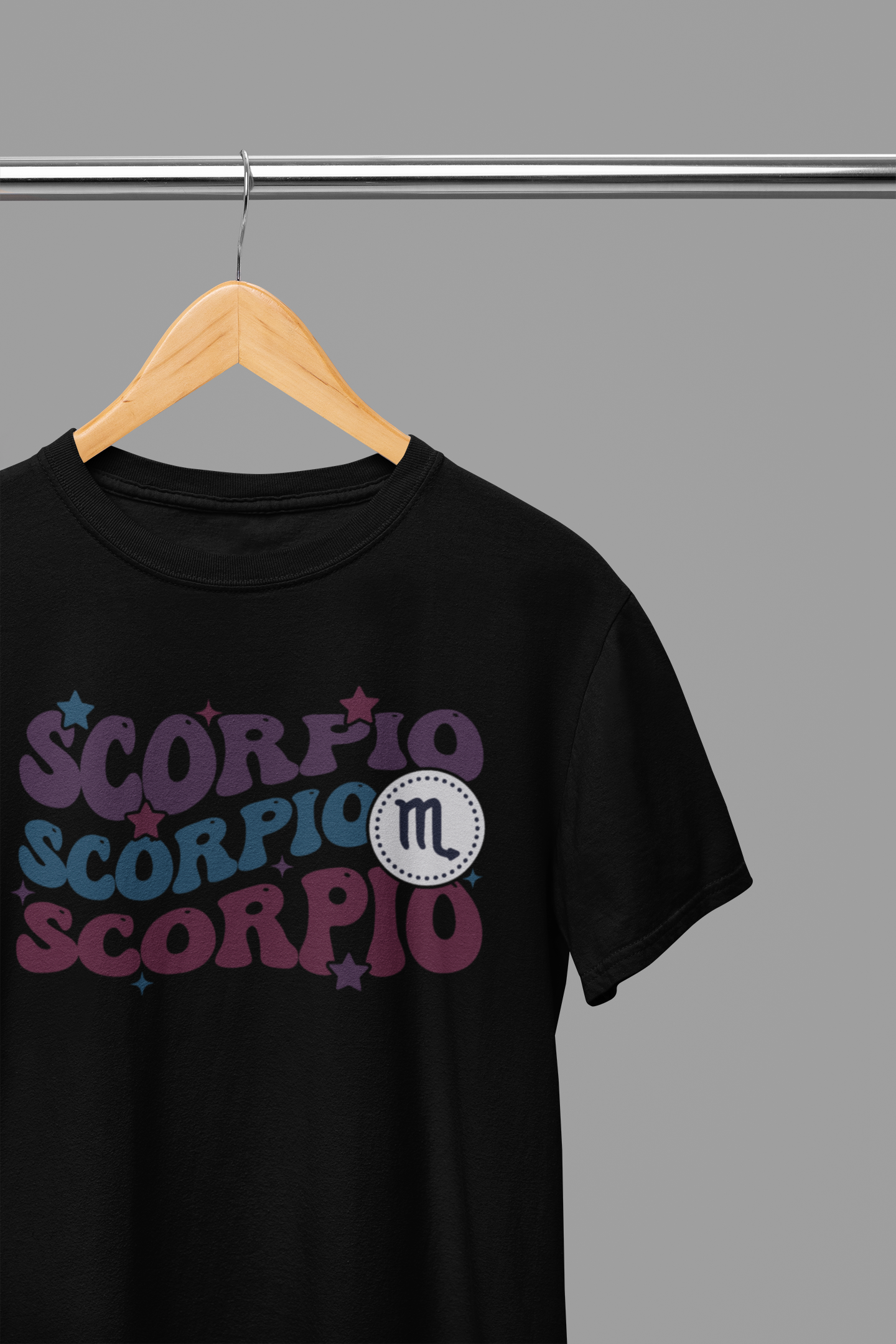 SCORPIO Zodiac Fun Colour Font T-Shirt