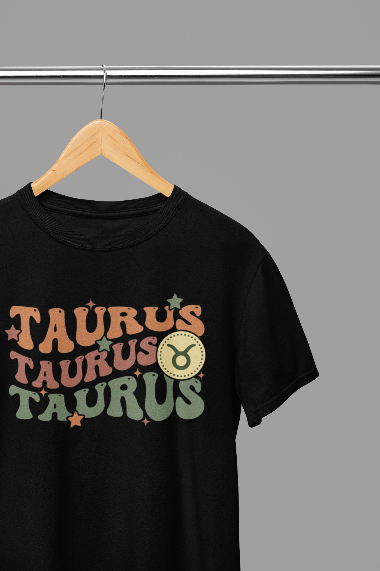 TAURUS Zodiac Fun Colour Font T-Shirt