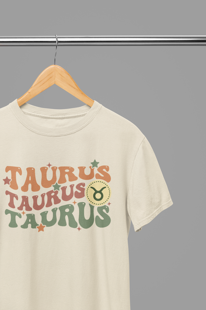 TAURUS Zodiac Fun Colour Font T-Shirt