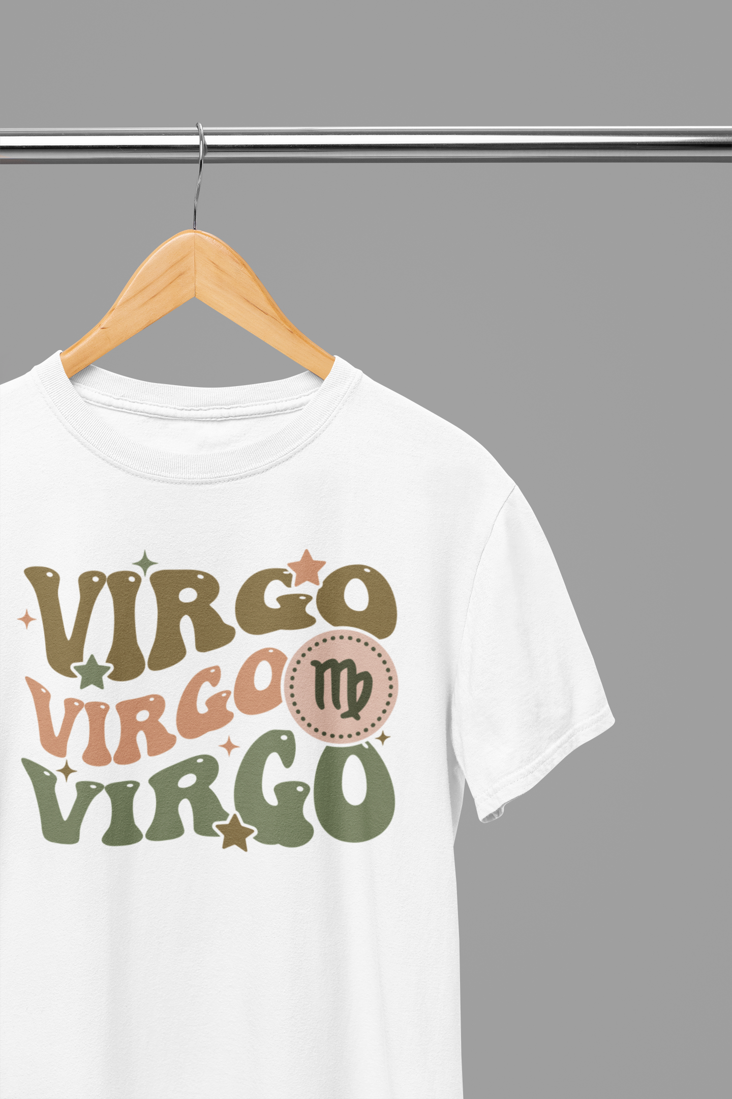 VIRGO Zodiac Fun Colour Font T-Shirt