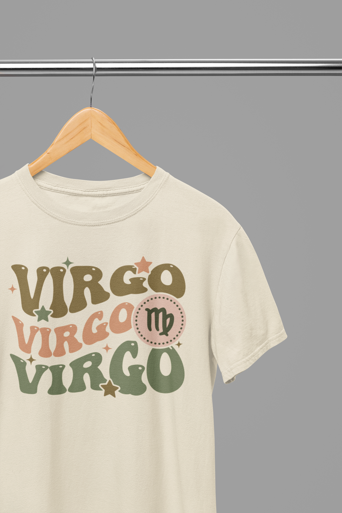 VIRGO Zodiac Fun Colour Font T-Shirt