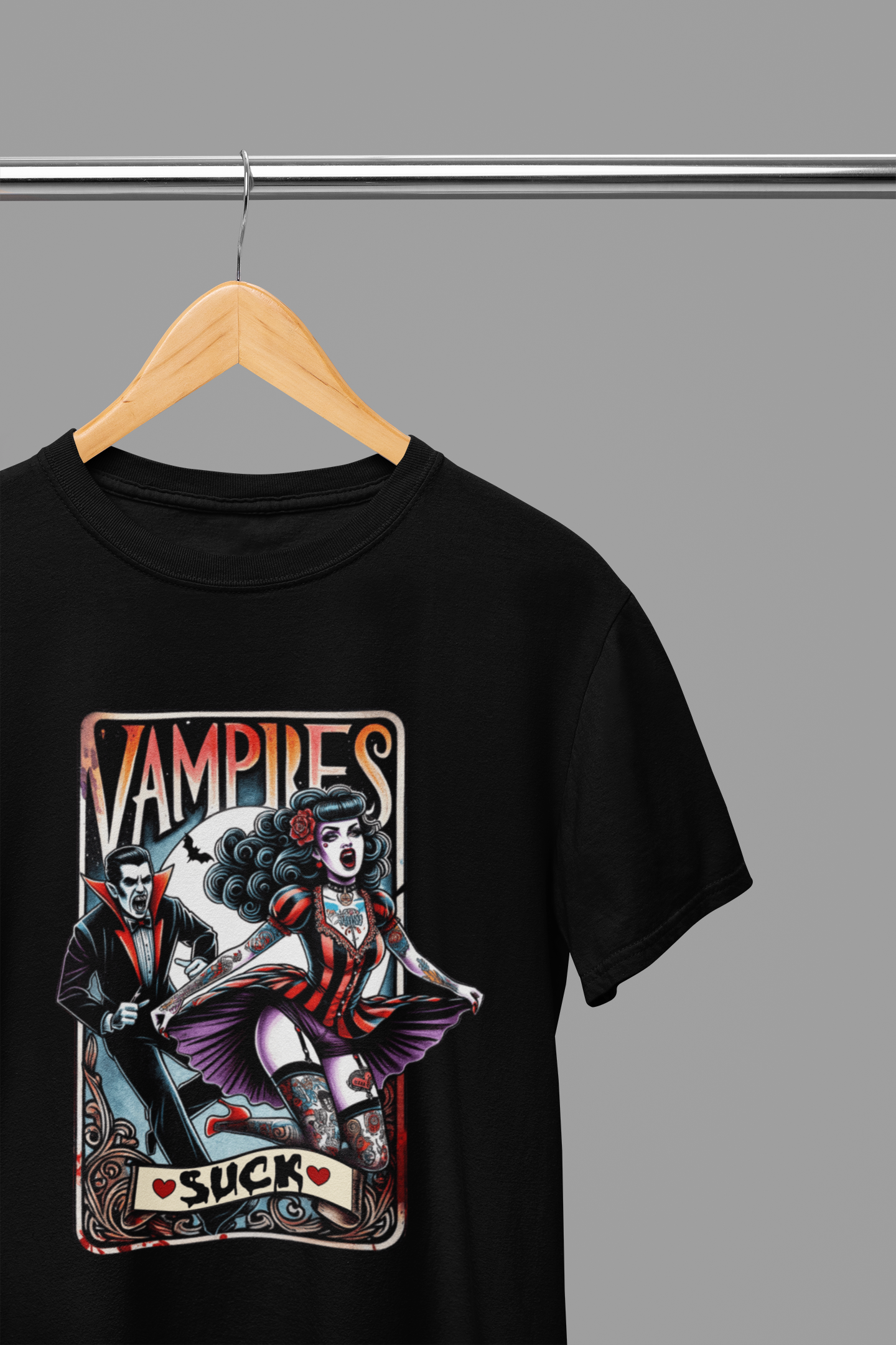 Vampires Suck Funny Tarot T-Shirt