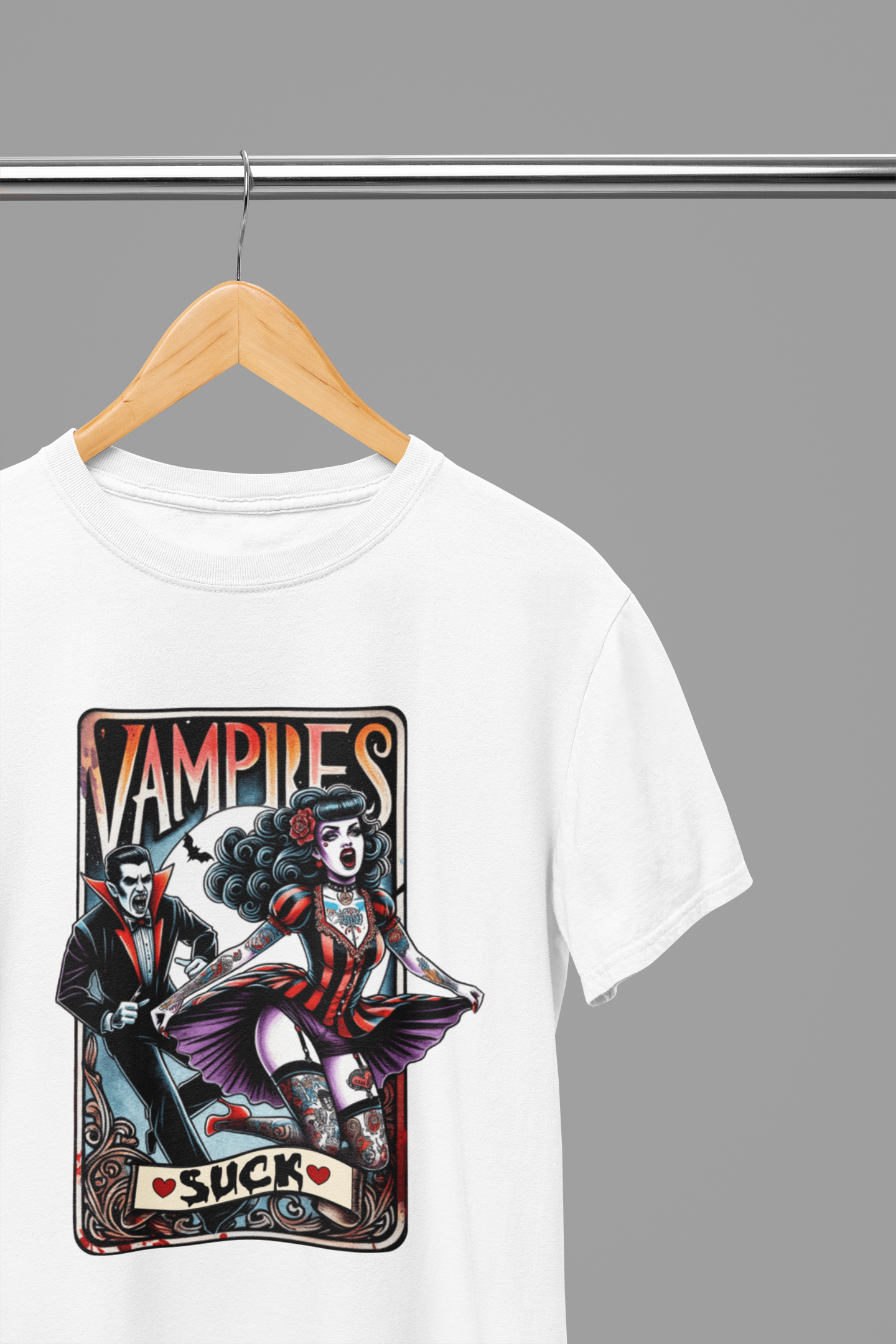 Vampires Suck Funny Tarot T-Shirt