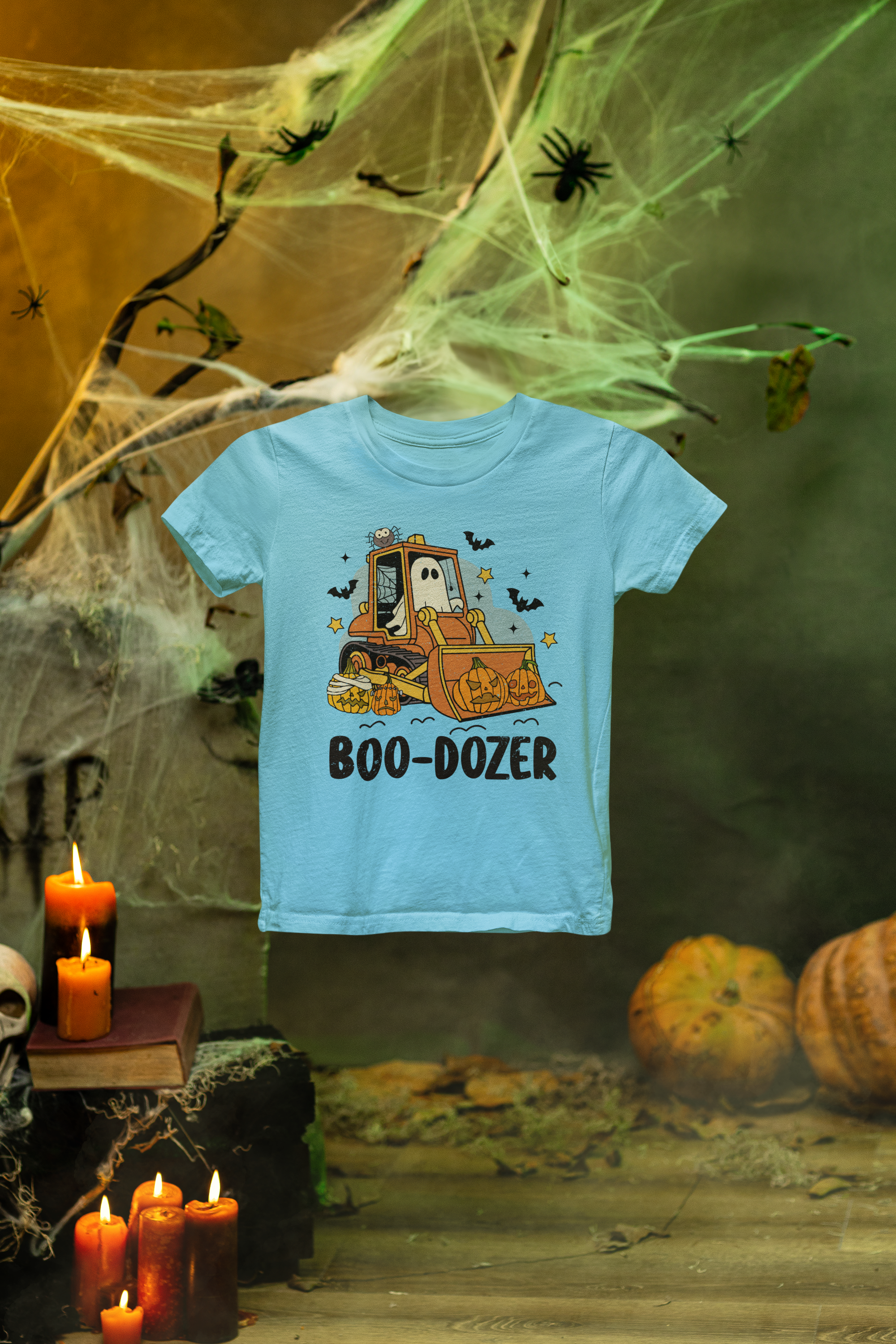 Boo-Dozer Kids Halloween Sweatshirt | Ghost Bulldozer Jumper
