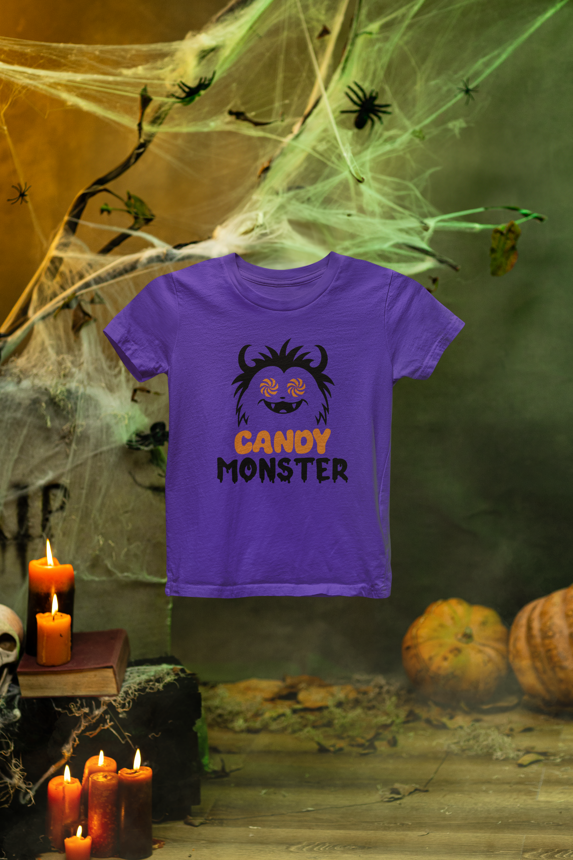 Kids Candy Monster Halloween Sweatshirt | Spooky Fun Jumper