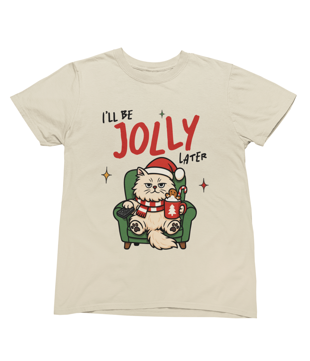 Funny Lazy Cat Christmas Sweatshirt – I’ll Be Jolly Later Unisex