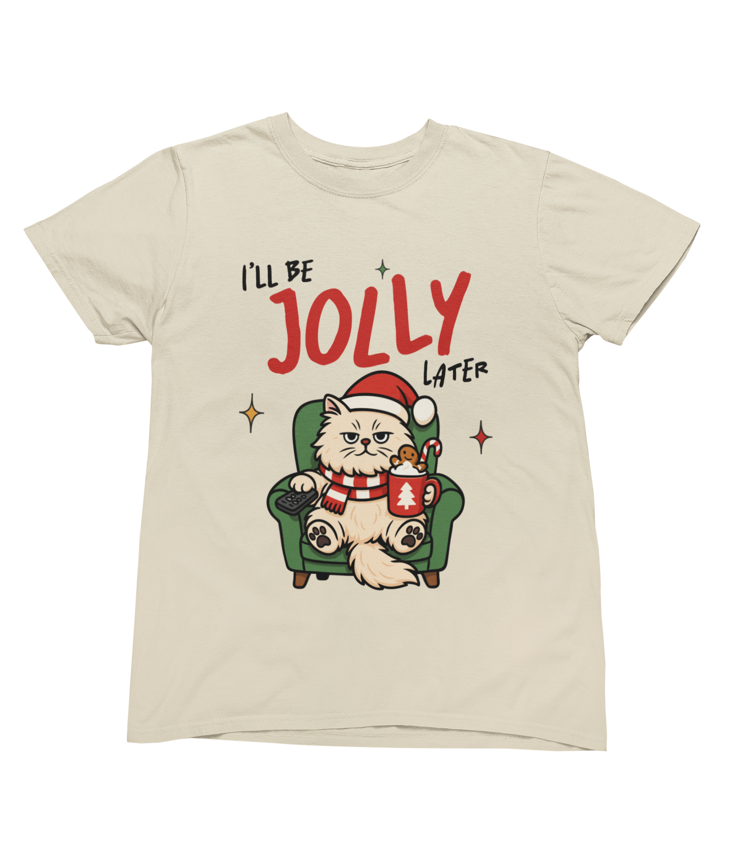 Funny Lazy Cat Christmas Sweatshirt – I’ll Be Jolly Later Unisex
