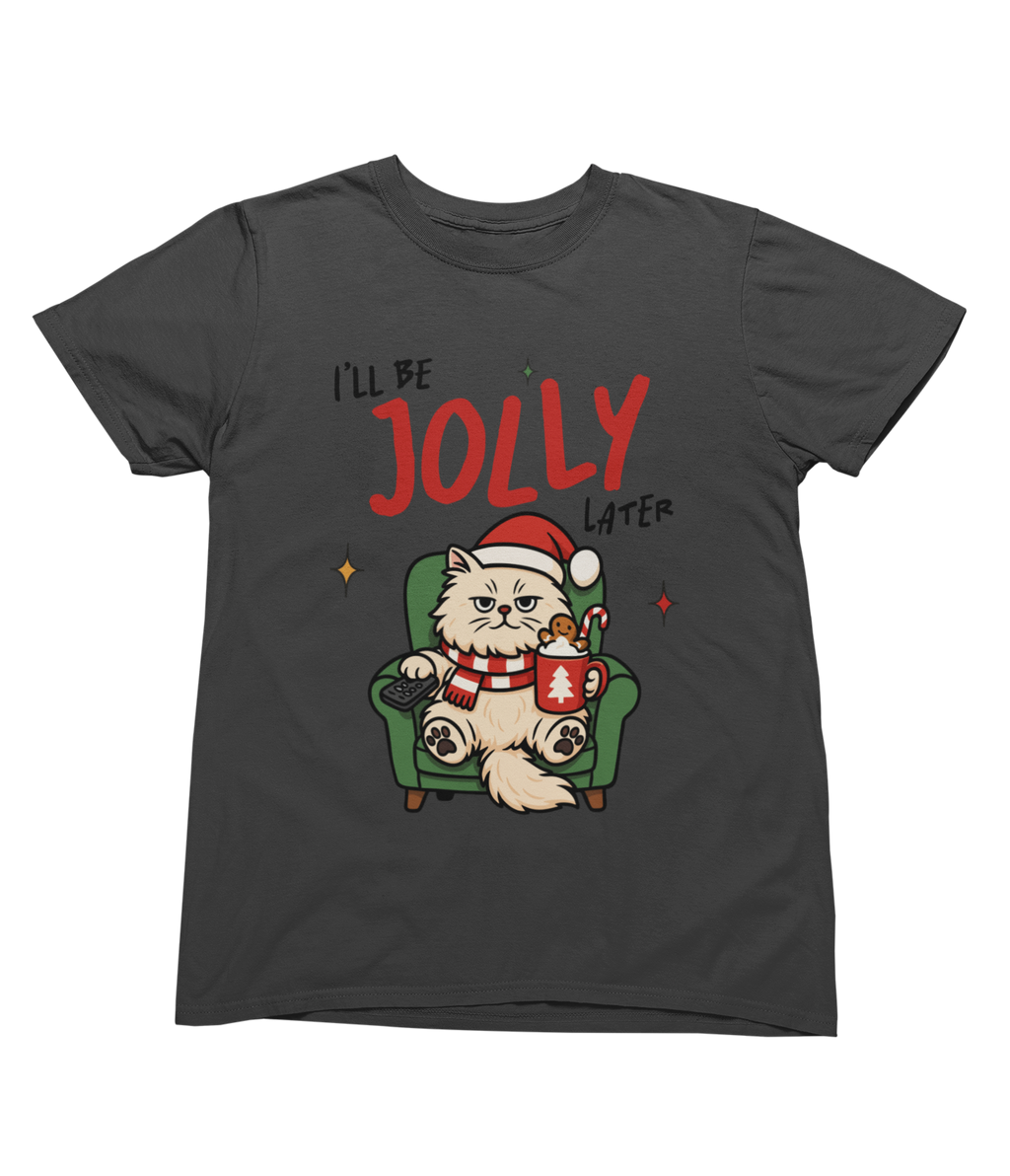 Funny Lazy Cat Christmas Sweatshirt – I’ll Be Jolly Later Unisex