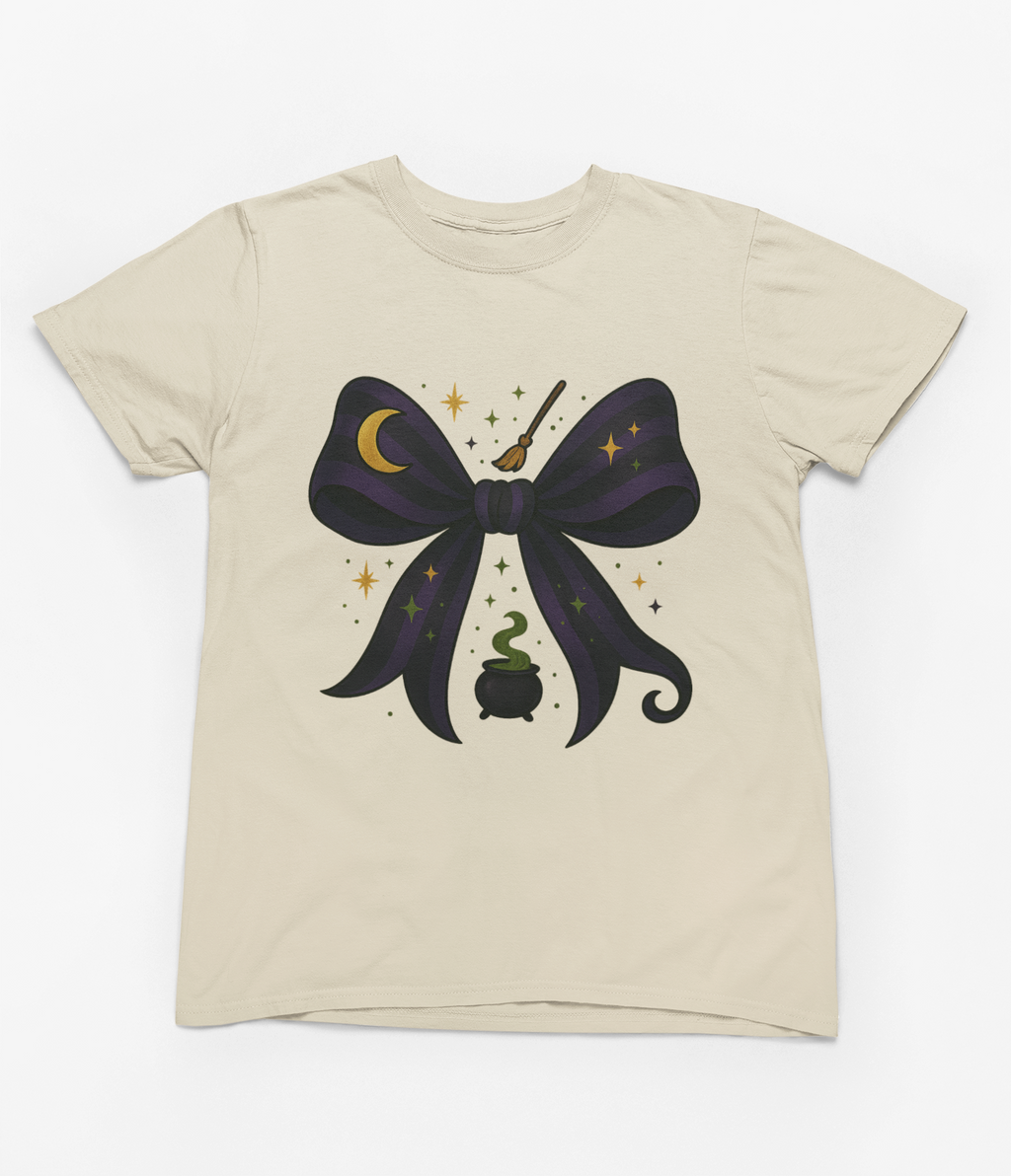 Witchy Coquette Bow Sweatshirt & T-Shirt – Halloween Cosy Magic