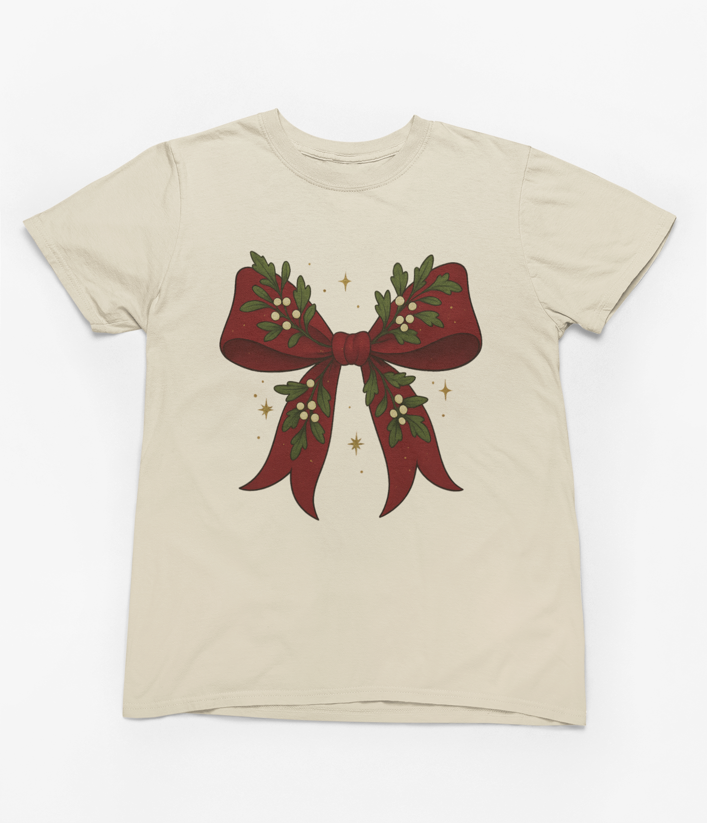 Mistletoe Coquette Bow Christmas Sweatshirt – Vintage Red Festive Jumper