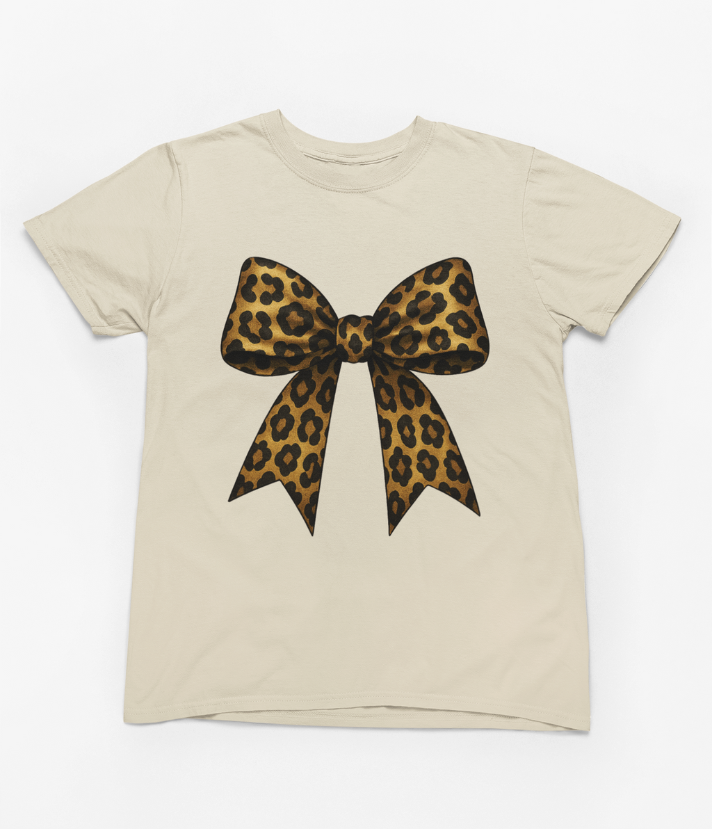 Leopard Bow Sweatshirt or T-Shirt – Bold Animal Print Gift UK