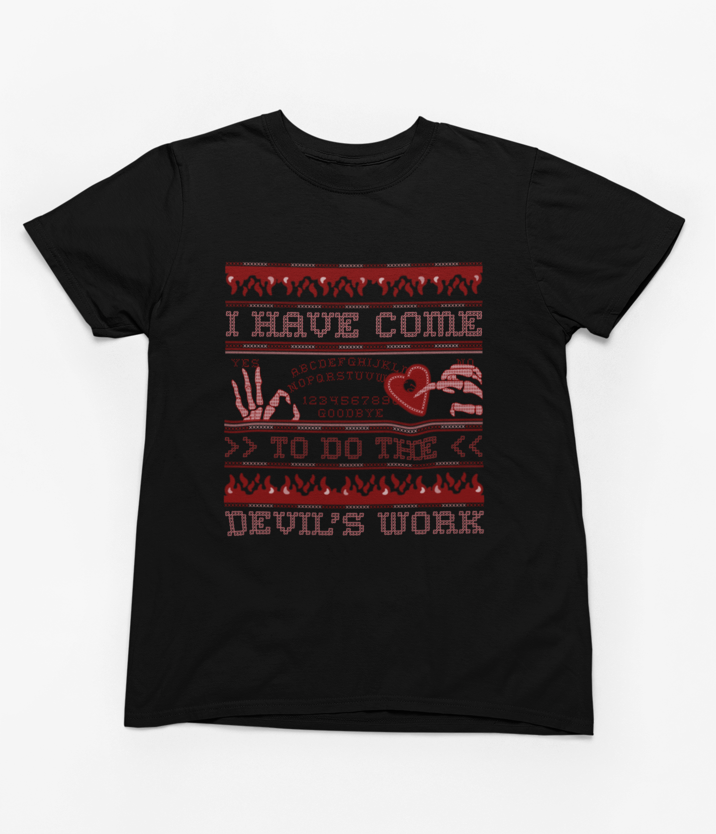 Devil’s Work Halloween Sweatshirt & T-Shirt | Gothic Ouija Style