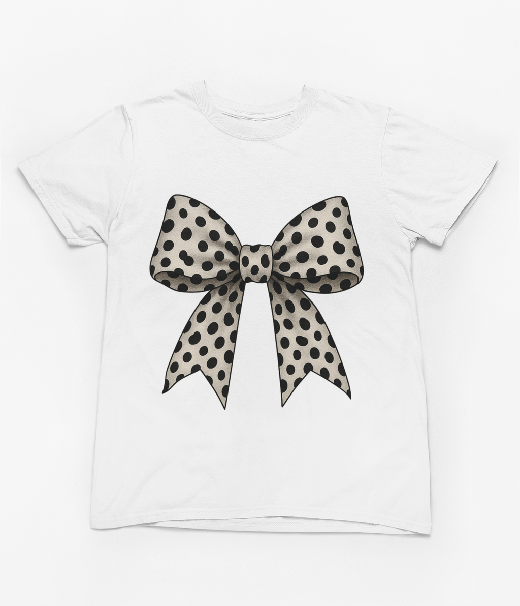 Polka Dot Coquette Bow Sweatshirt & T-Shirt – Retro Dot Print, UK Fit