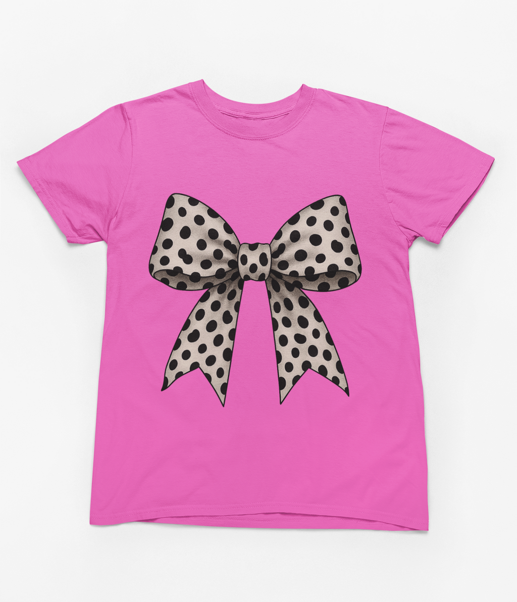 Polka Dot Coquette Bow Sweatshirt & T-Shirt – Retro Dot Print, UK Fit