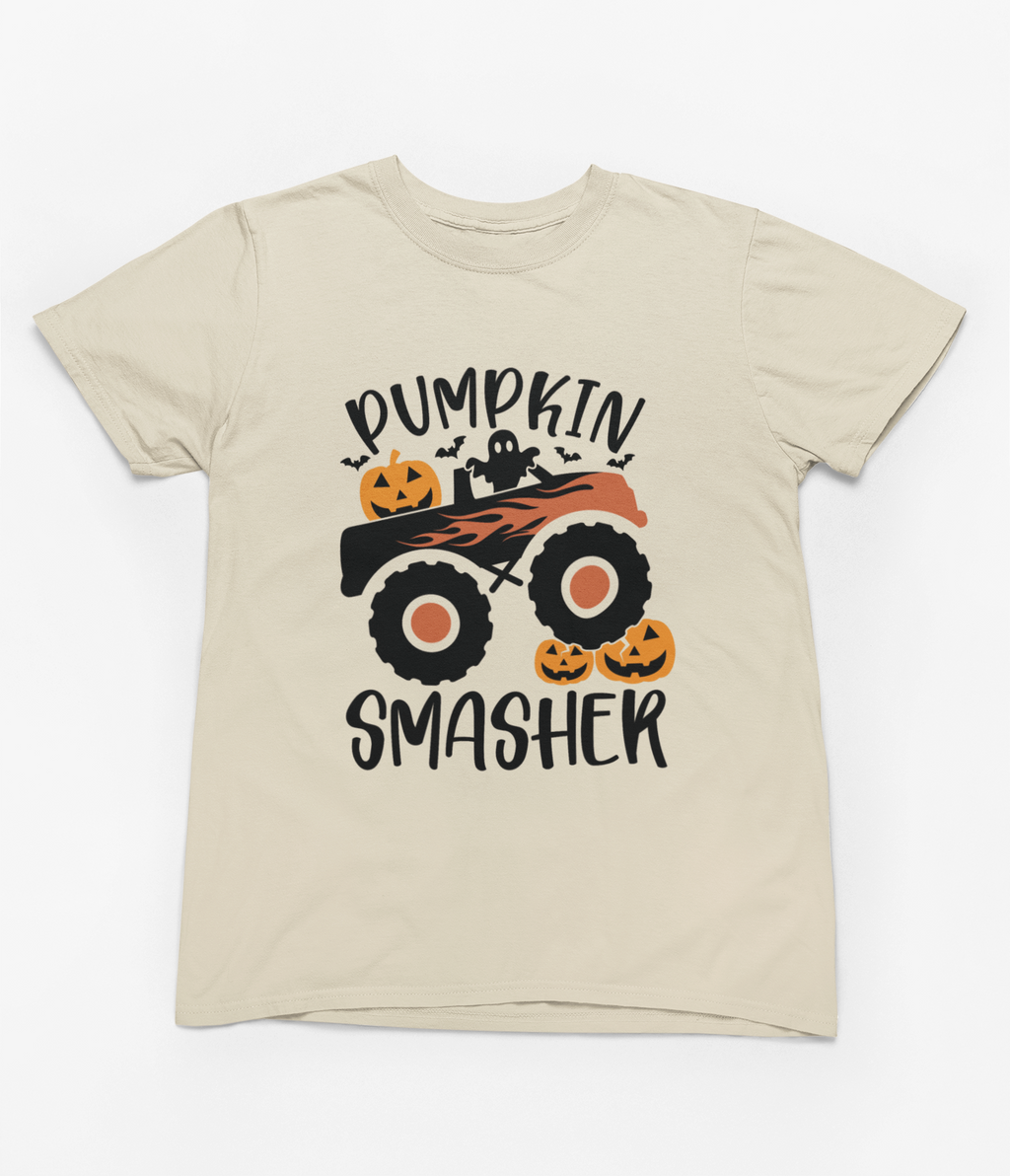 Kids Pumpkin Smasher Halloween Sweatshirt | Monster Truck Jumper
