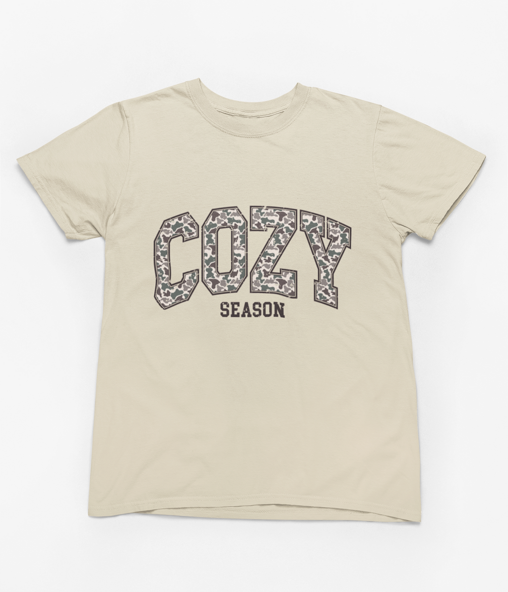 Cozy Season Sweatshirt | Varsity Camo Print Autumn Jumper