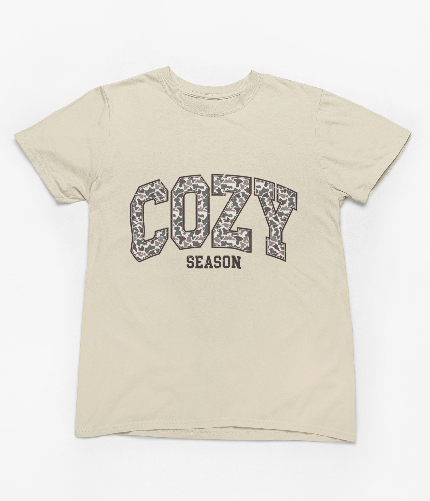 Cozy Season Sweatshirt | Varsity Camo Print Autumn Jumper