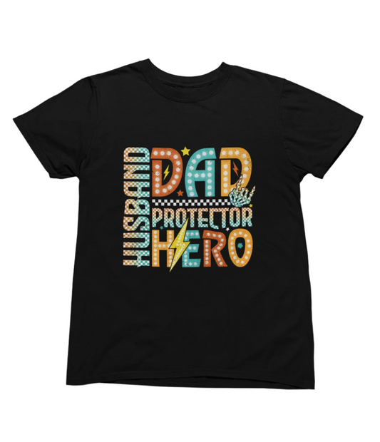 Husband Dad Protector Hero T-Shirt / Sweatshirt – Retro Neon Father’s Day Gift