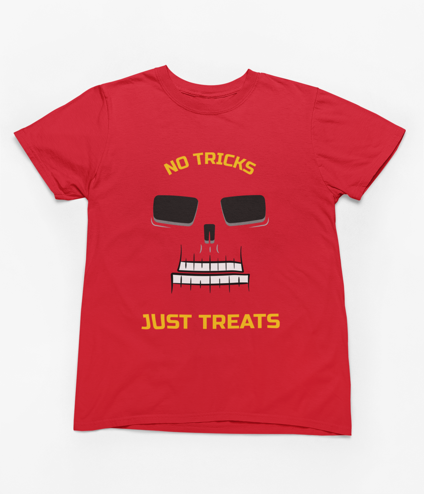 No Tricks Just Treats Halloween Sweatshirt & T-Shirt | Skull Design