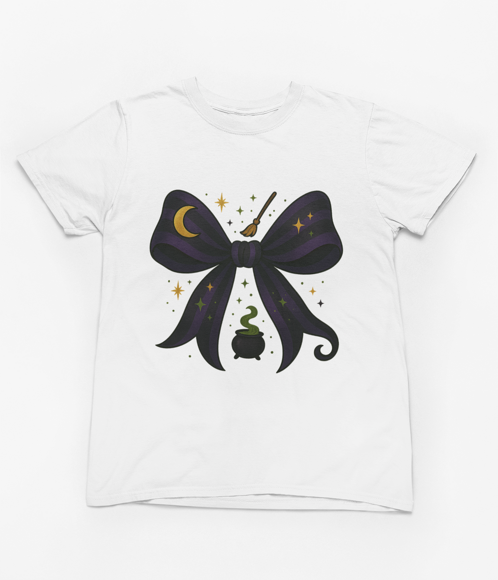 Witchy Coquette Bow Sweatshirt & T-Shirt – Halloween Cosy Magic