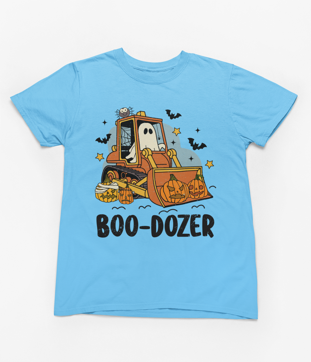 Boo-Dozer Kids Halloween Sweatshirt | Ghost Bulldozer Jumper