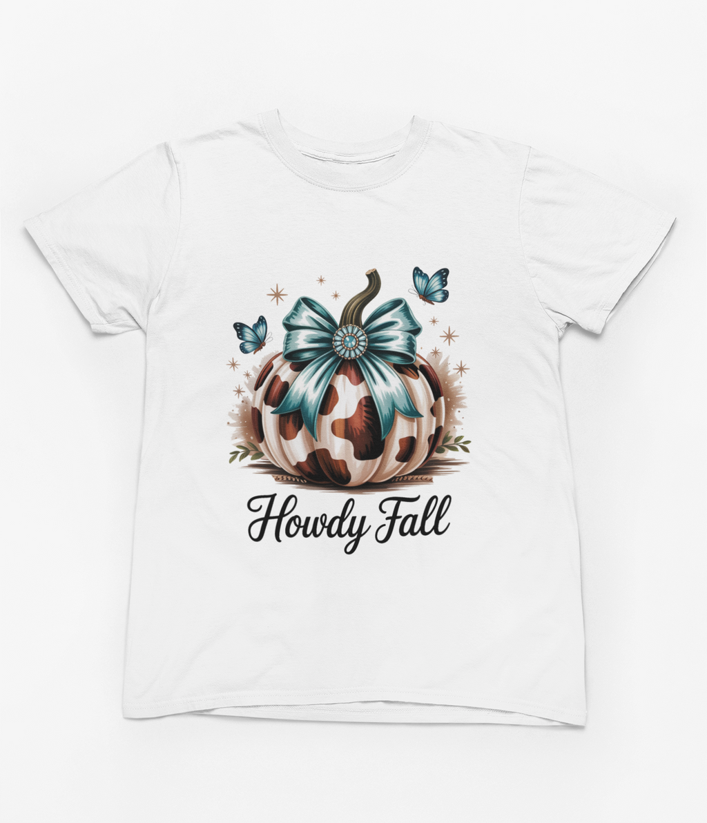 Howdy Fall Sweatshirt | Cow Print Pumpkin Autumn Jumper