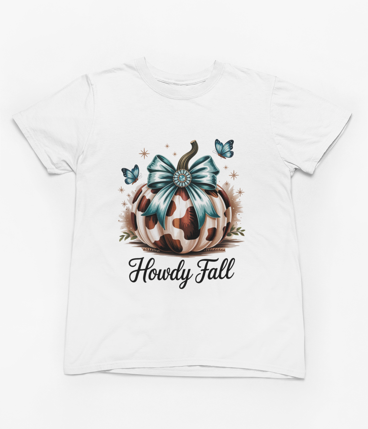 Howdy Fall Sweatshirt | Cow Print Pumpkin Autumn Jumper