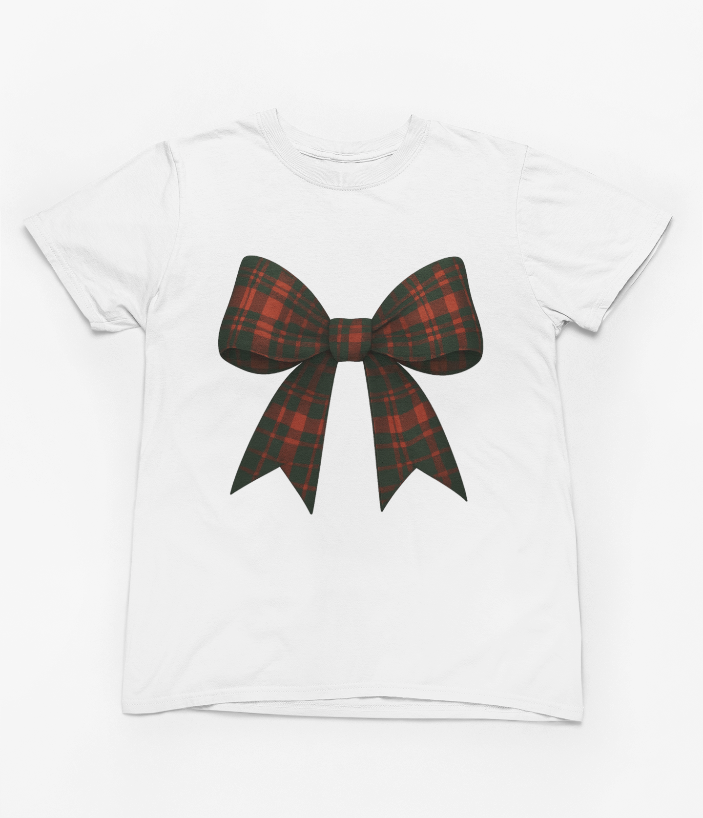 Tartan Coquette Christmas Bow Sweatshirt – Cottagecore Xmas Jumper
