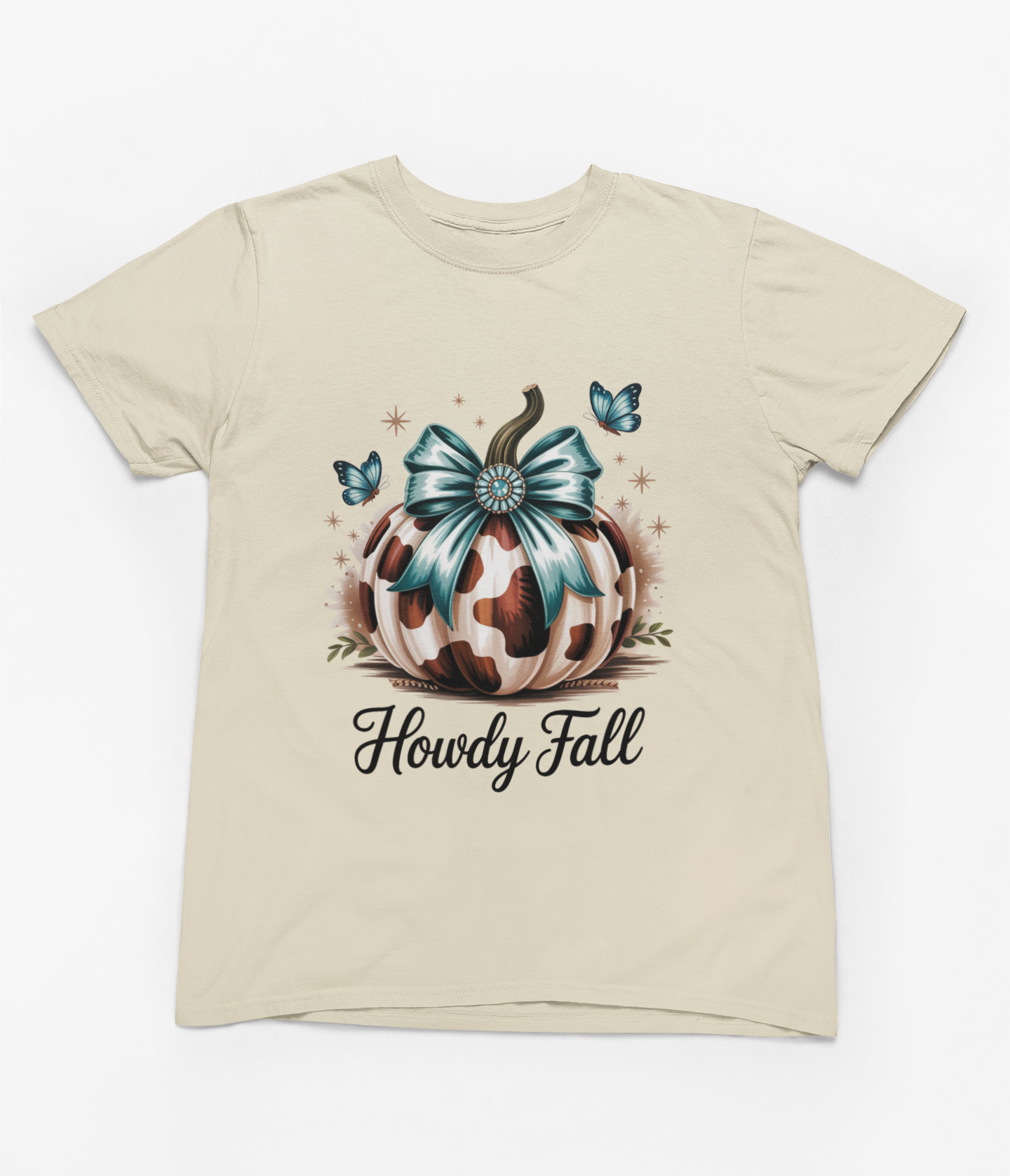 Howdy Fall Sweatshirt | Cow Print Pumpkin Autumn Jumper