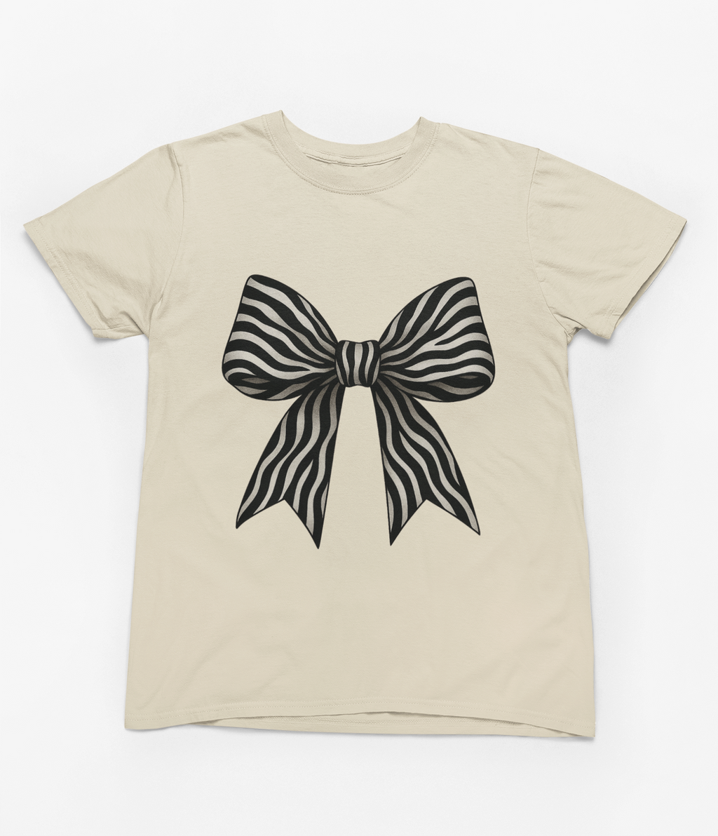 Zebra Coquette Bow Sweatshirt – Monochrome Animal Print Jumper