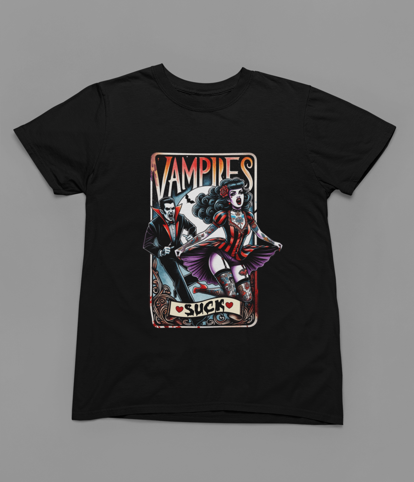 Vampires Suck Funny Tarot T-Shirt