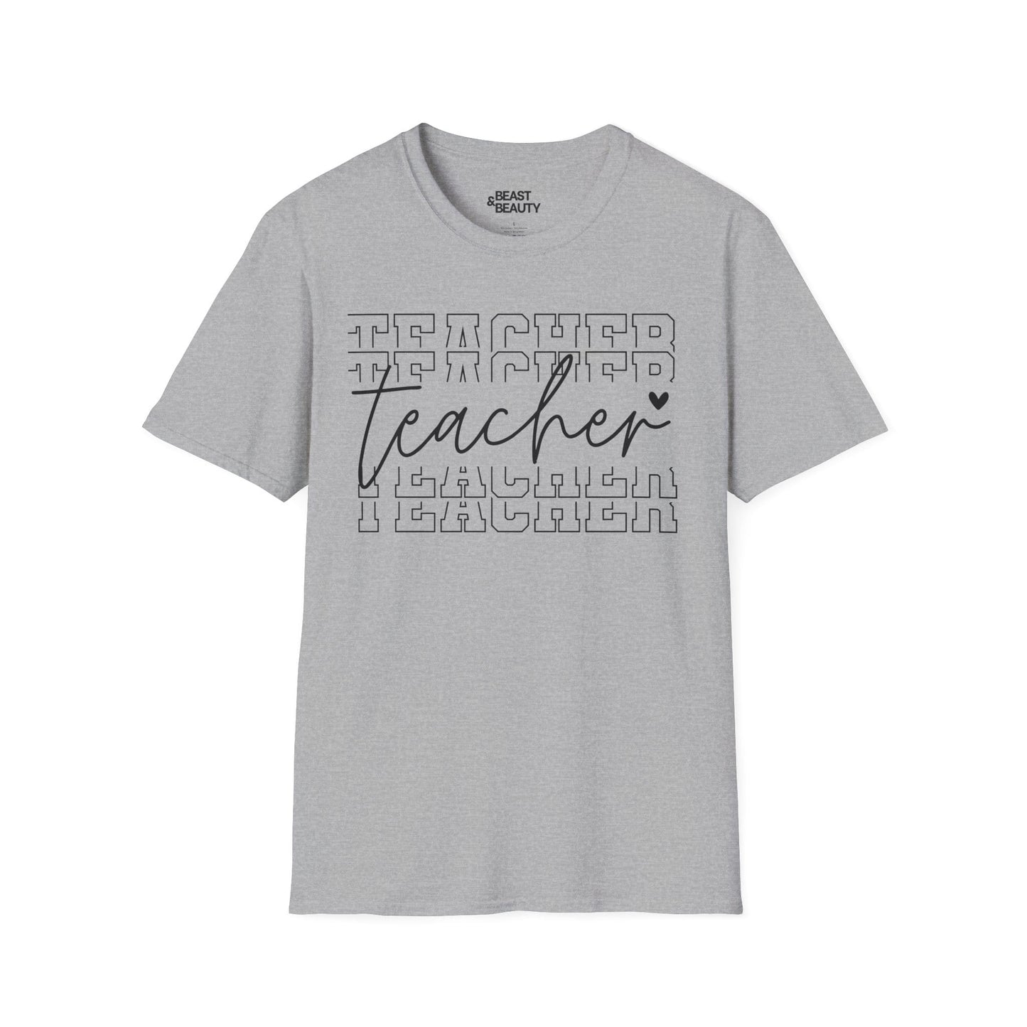 Modern Teacher Script Typography T-Shirt Sport Grey / S gift_idea unique_gift personalised_gift
