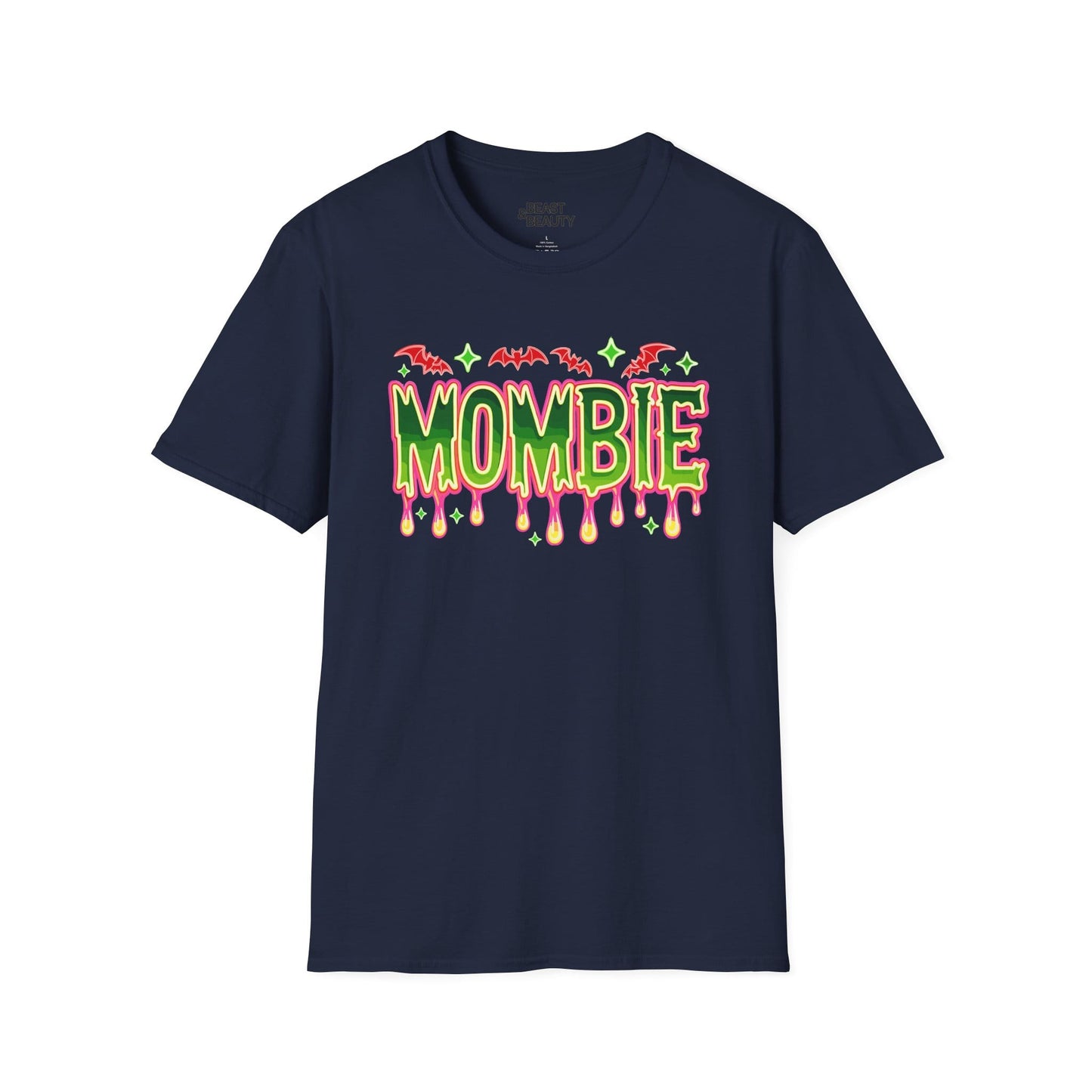 Mombie Halloween Mom T-Shirt Funny Spooky Mama Tee Navy / S gift_idea unique_gift personalised_gift