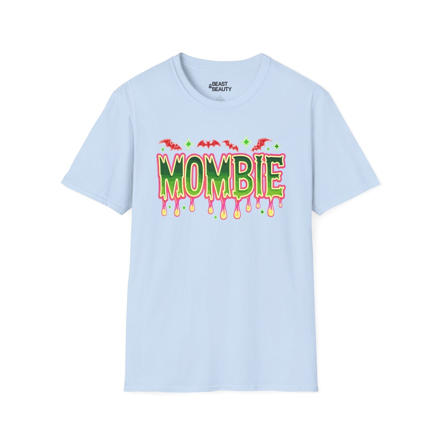 Mombie Halloween Mom T-Shirt Funny Spooky Mama Tee Light Blue / S gift_idea unique_gift personalised_gift