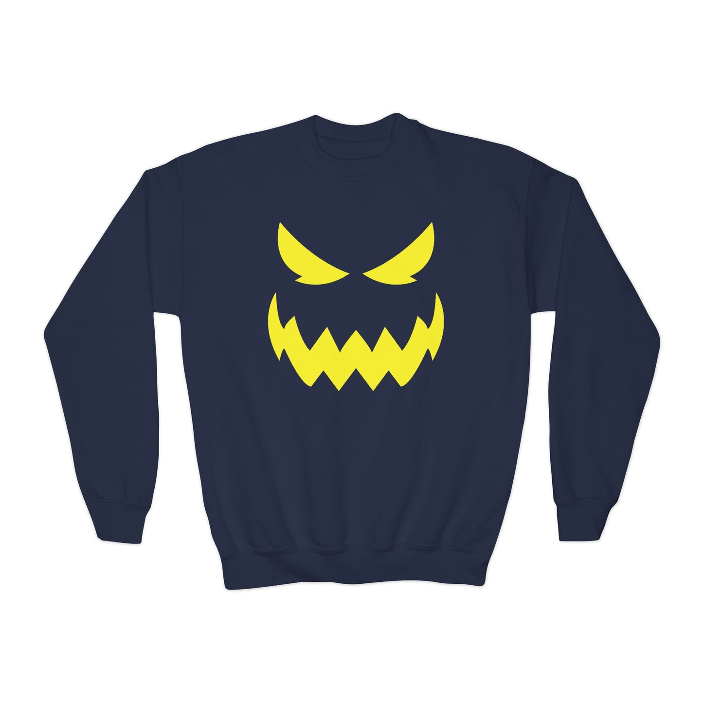 Monster Face Kids Halloween Sweatshirt Navy / XS gift_idea unique_gift personalised_gift