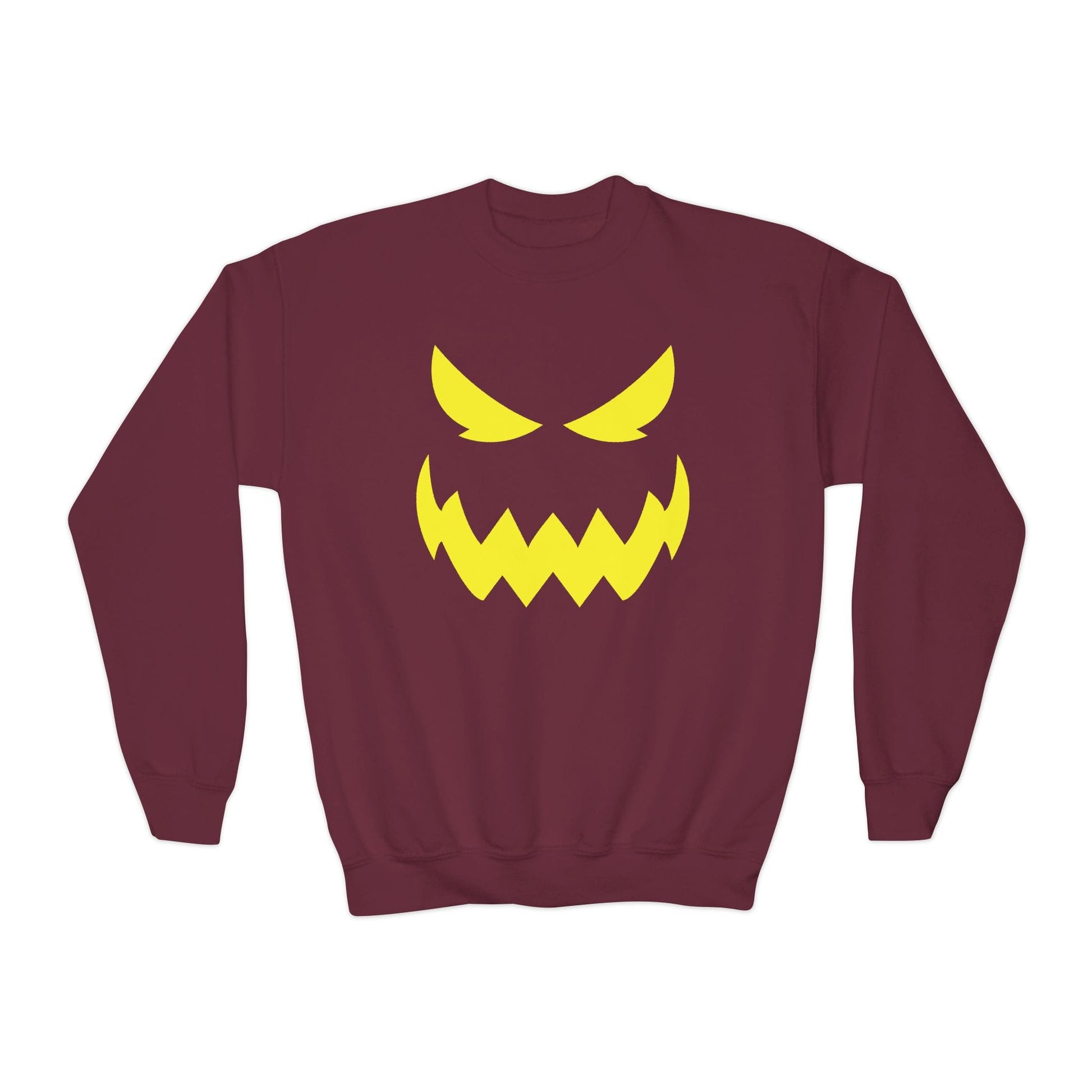 Monster Face Kids Halloween Sweatshirt Maroon / XS gift_idea unique_gift personalised_gift
