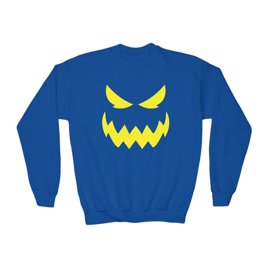 Monster Face Kids Halloween Sweatshirt Royal / XS gift_idea unique_gift personalised_gift