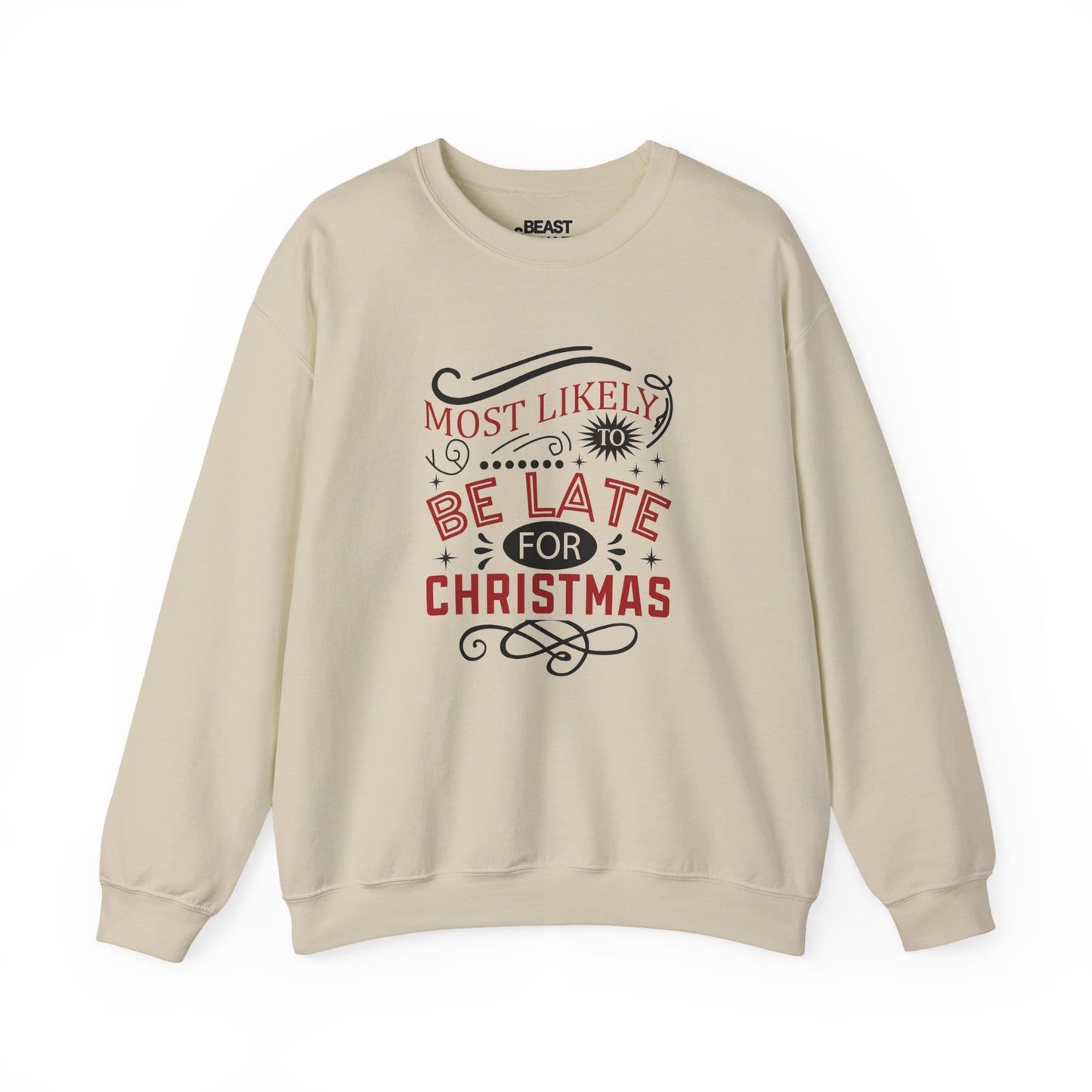 most likely to be late for christmas sweatshirt sand sweatshirt uk Christmas gift idea