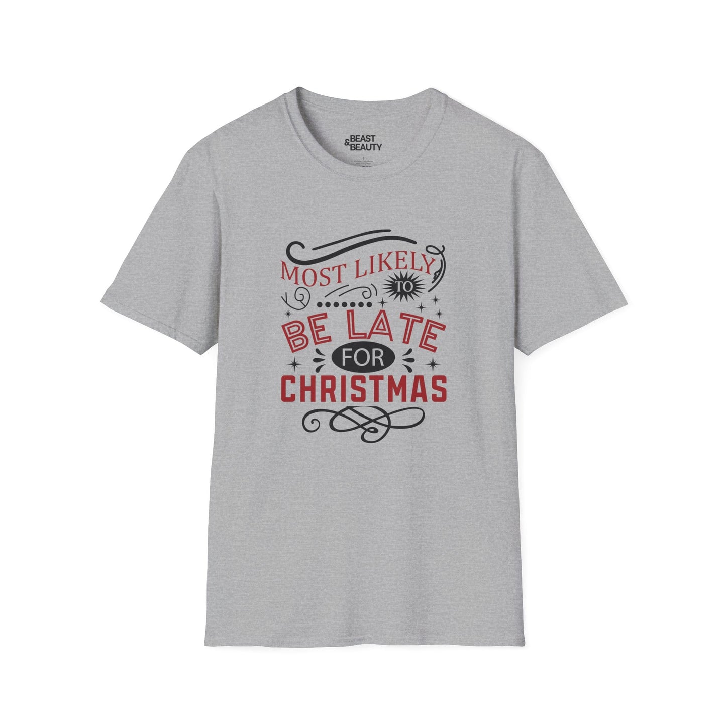 most likely to be late for christmas t-shirt sport grey t-shirt uk Christmas gift idea