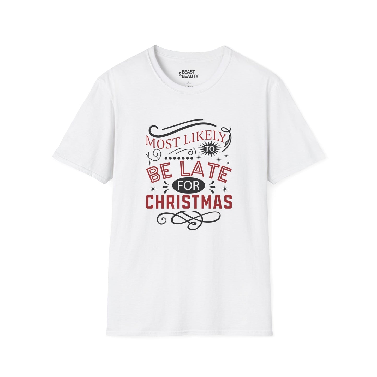 most likely to be late for christmas t-shirt white t-shirt uk Christmas gift idea