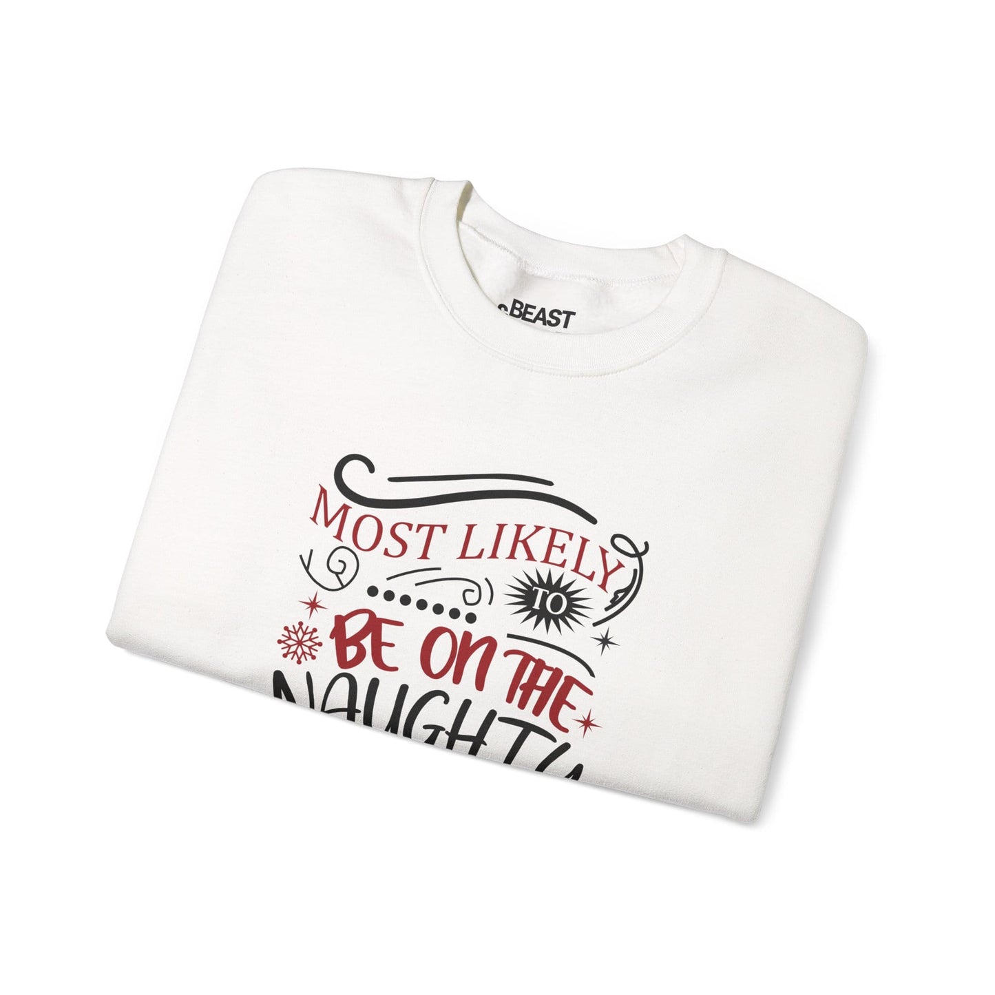 most likely to be on the naughty list christmas sweatshirt sweatshirt uk Christmas gift idea image 4