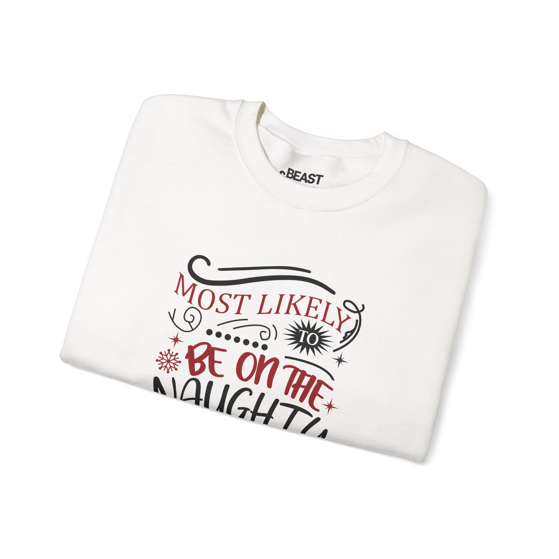 most likely to be on the naughty list christmas sweatshirt sweatshirt uk Christmas gift idea image 4