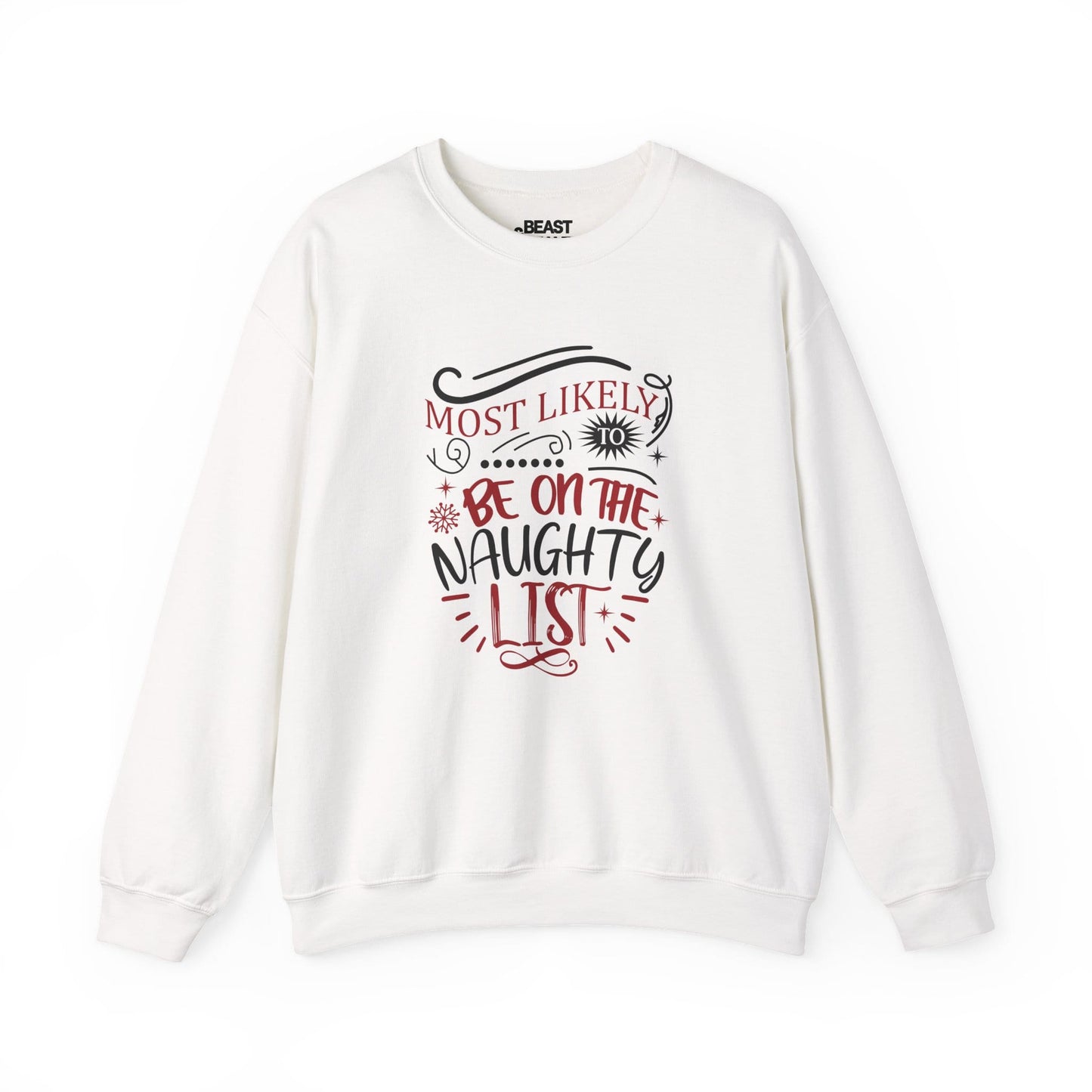 most likely to be on the naughty list christmas sweatshirt white sweatshirt uk Christmas gift idea