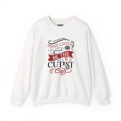 most likely to be the cutest christmas sweatshirt white sweatshirt uk Christmas gift idea