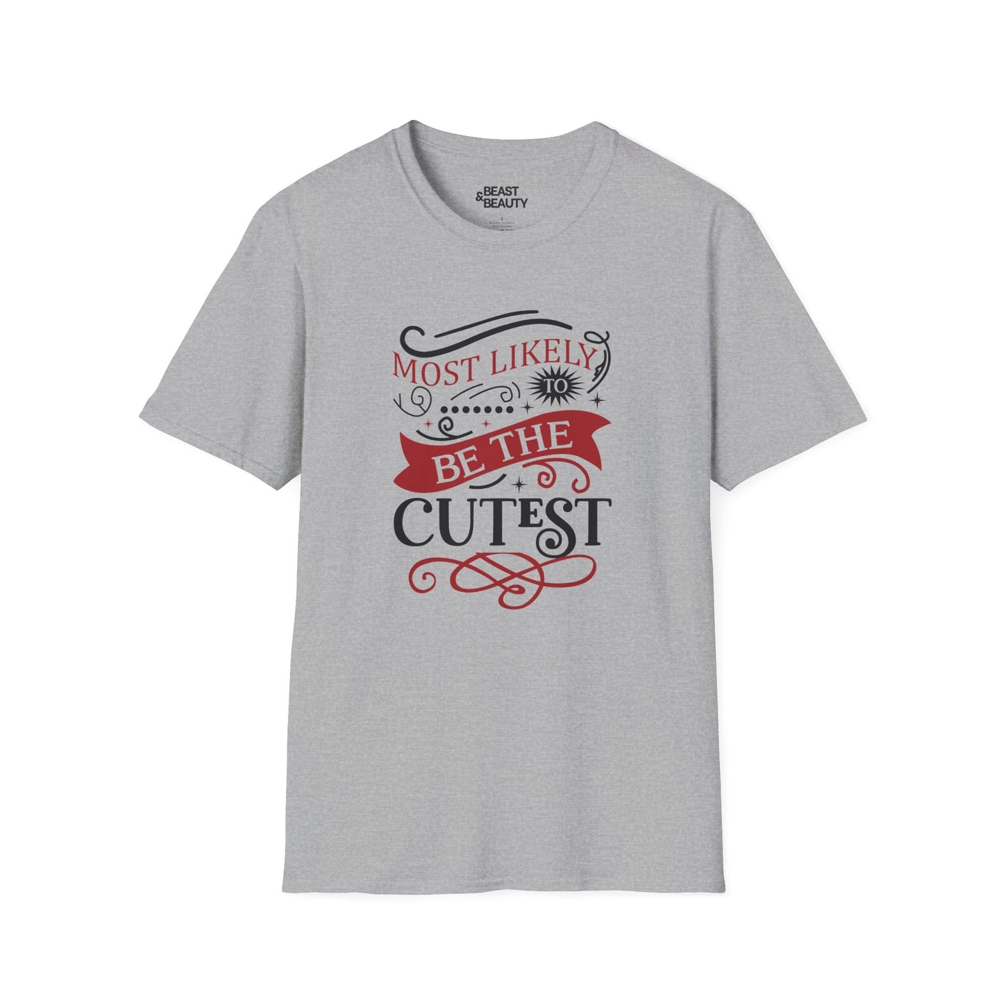 most likely to be the cutest christmas t-shirt sport grey t-shirt uk Christmas gift idea