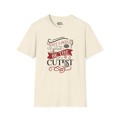 most likely to be the cutest christmas t-shirt natural t-shirt uk Christmas gift idea